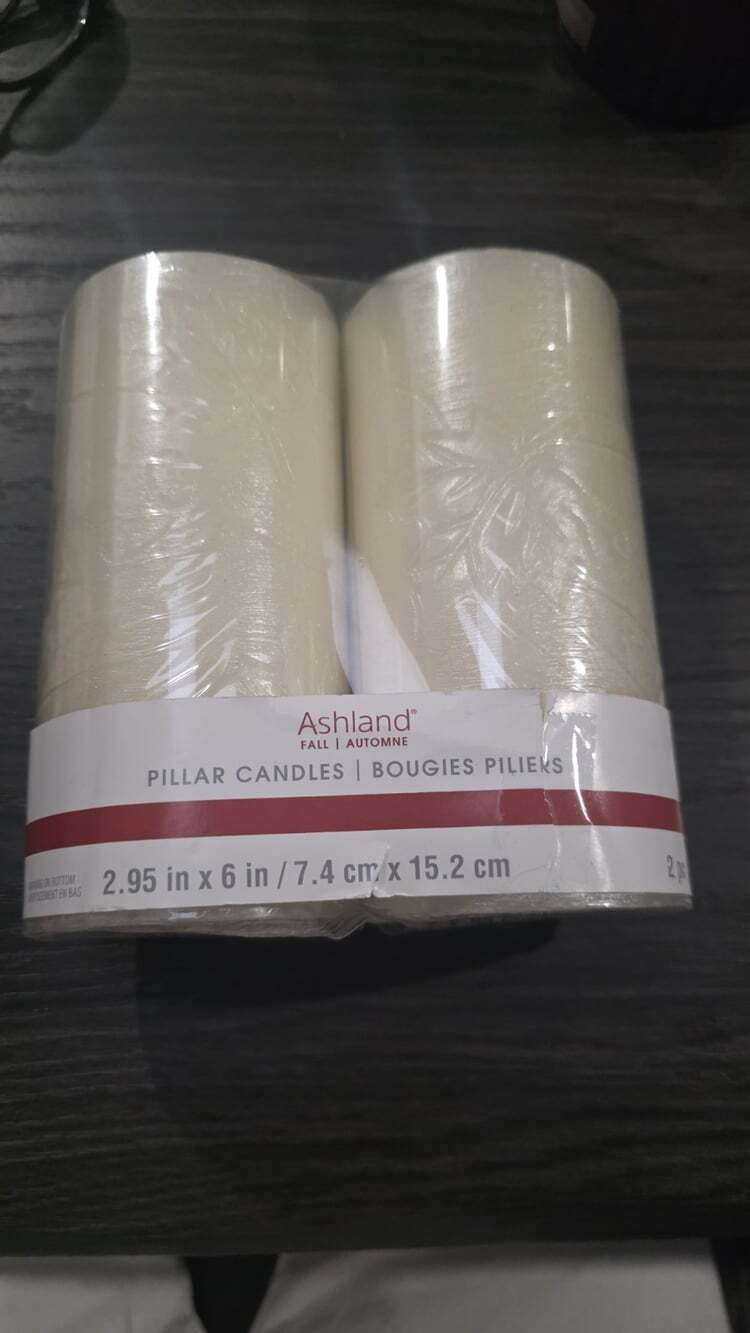 Ashland Pillar Candles 2 Fall 2.95in X 6in New Msrp $17 Autumn Evenings Romance